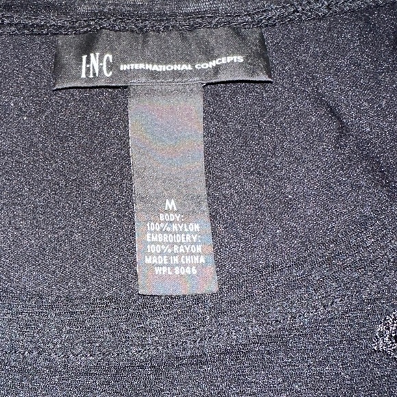 INC international concepts black sparkle top size medium - Picture 2 of 3